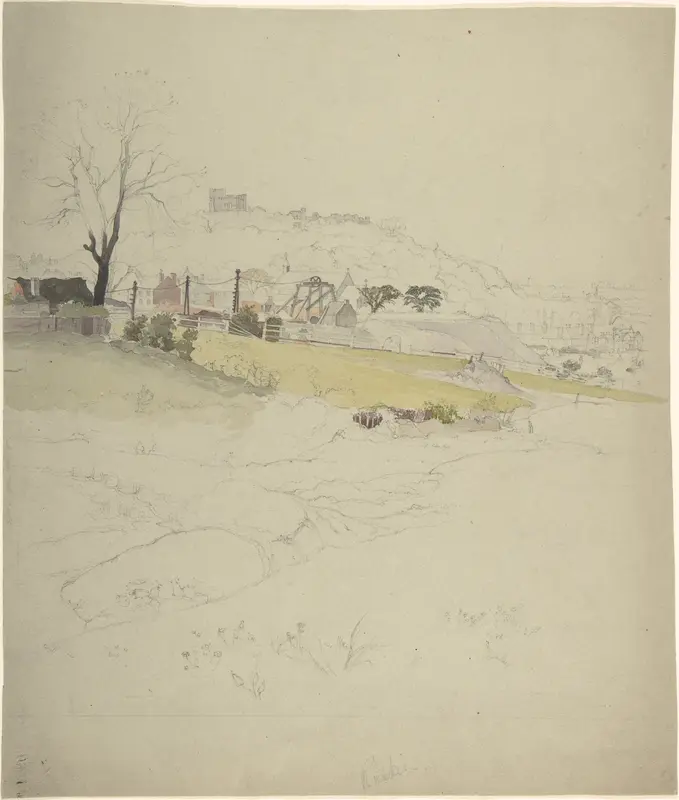 View of a colliery at the edge of a town Wall Art by George Price Boyce - High-Resolution Digital Print