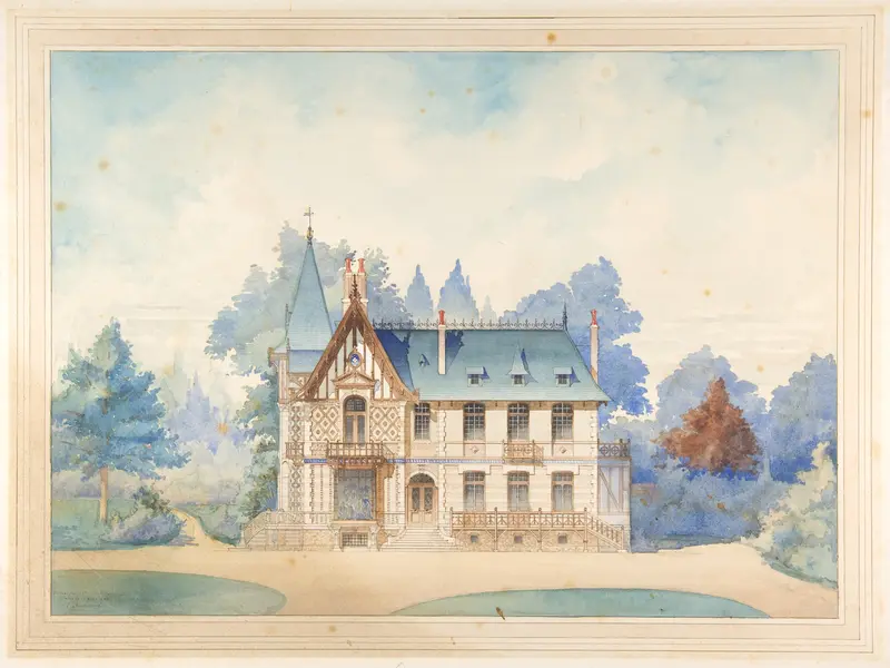 View of a Country House Wall Art by Anonymous, French, 19th century - High-Resolution Digital Print