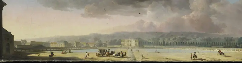 View of a Palace in a Hilly Landscape Wall Art by Henri Sallembier - High-Resolution Digital Print