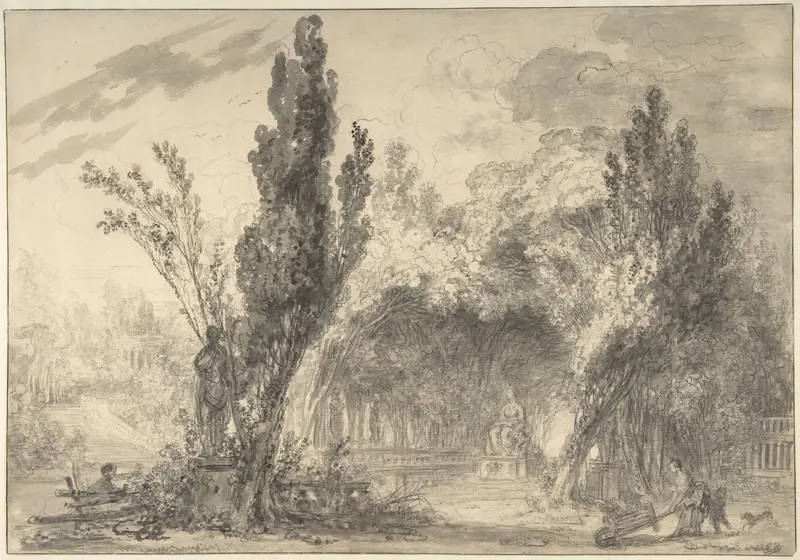 View of a Park Wall Art by Jean Honoré Fragonard - High-Resolution Digital Print