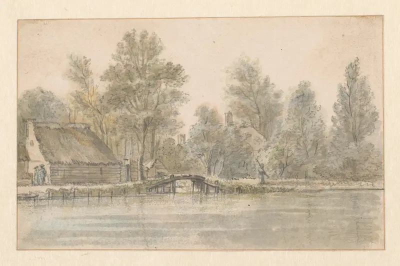 View of a Riverbank Wall Art by Unknown - High-Resolution Digital Print