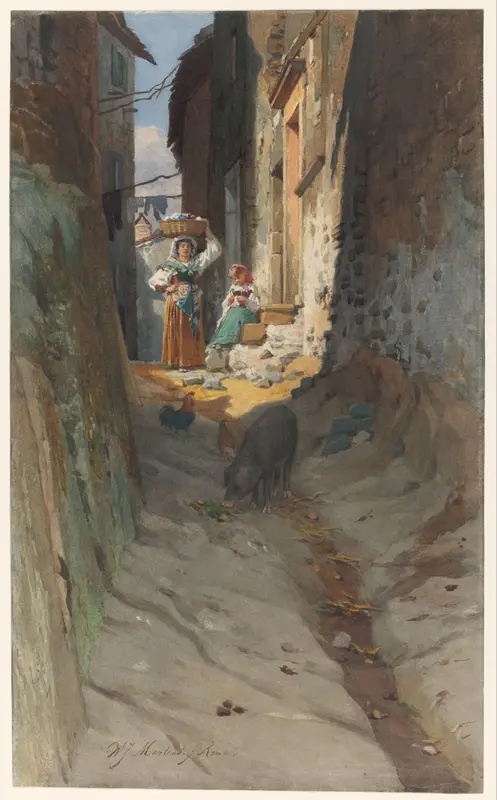 View of a Small Street in Rocca di Papa Wall Art by Willem Johann Martens - High-Resolution Digital Print