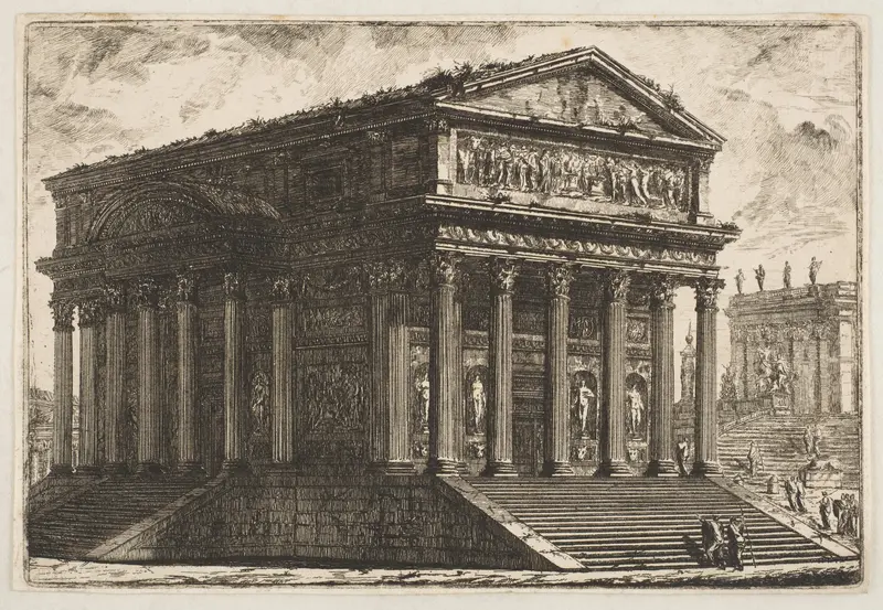 View of a Temple Wall Art by Pierre Moreau - High-Resolution Digital Print