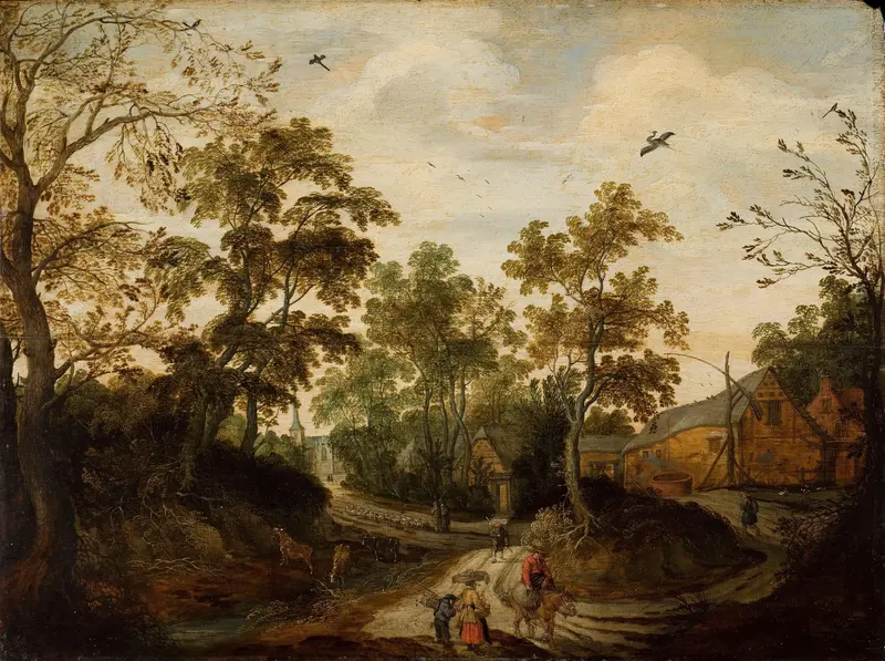 View of a Village Wall Art by Unknown - High-Resolution Digital Print