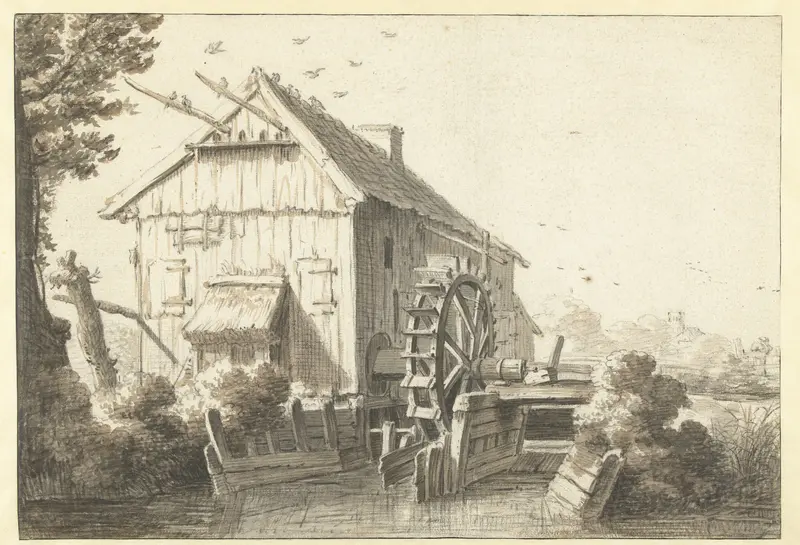 View of a Watermill Wall Art by Unknown - High-Resolution Digital Print