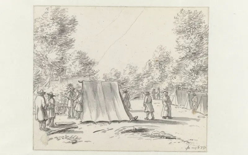View of an Encampment of the Army of Willem III Wall Art by Unknown - High-Resolution Digital Print