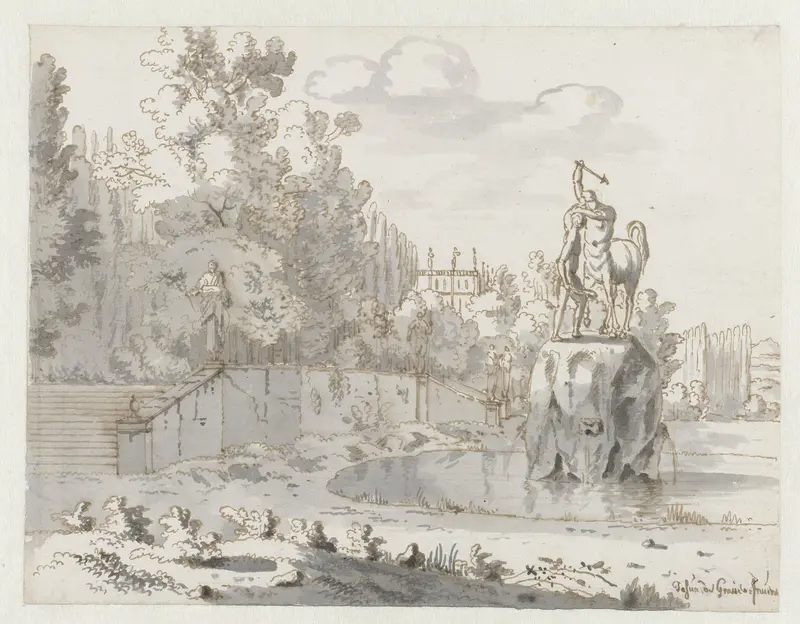View of an Italianate Garden Wall Art by Josua de Grave - High-Resolution Digital Print