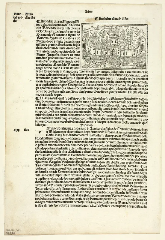 View of Antioch from Supplementum Chronicarum, Plate 50 from Woodcuts from Books of the 15th Century Wall Art by Unknown Italian - High-Resolution Digital Print