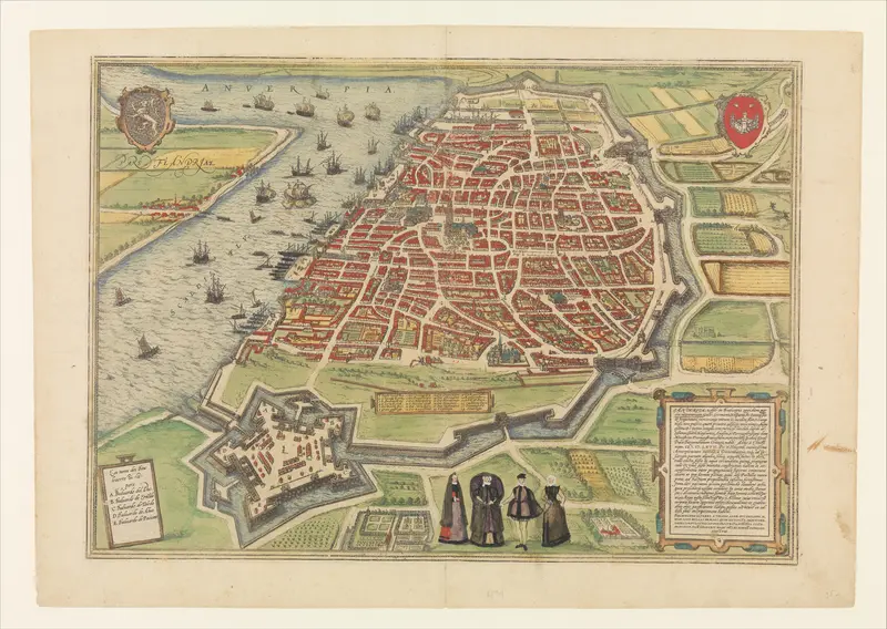 View of Antwerp from Braun and Hogenberg's Civitates Orbis Terrarum Wall Art by Joris Hoefnagel - High-Resolution Digital Print
