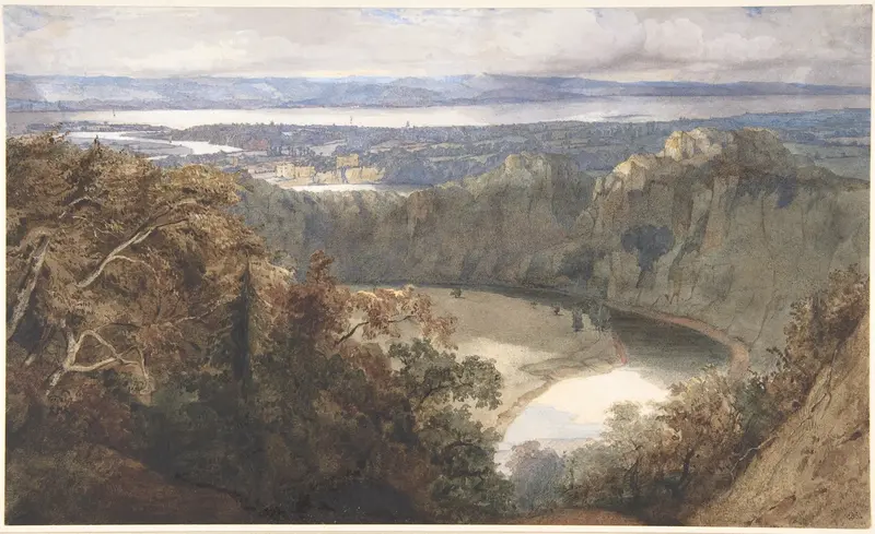 View of Chepstow, Wales Wall Art by John Scarlett Davis - High-Resolution Digital Print