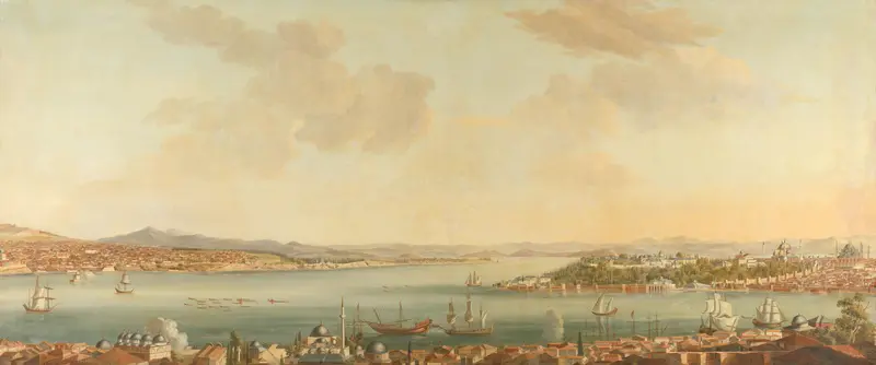 View of Constantinople (Istanbul) and the Seraglio from the Swedish Legation in Pera Wall Art by Antoine van der Steen - High-Resolution Digital Print