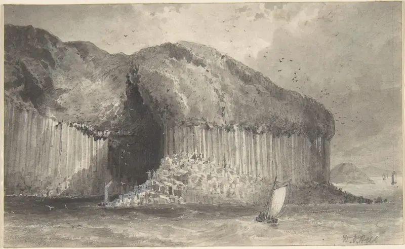 View of Fingal's Cave Wall Art by David Octavius Hill - High-Resolution Digital Print