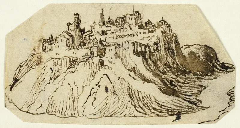 View of Fortified Hill Town Wall Art by Unknown artist - High-Resolution Digital Print