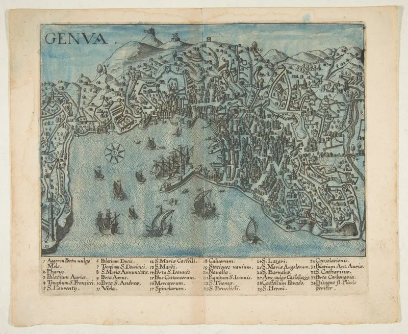 View of Genoa Wall Art by Anonymous, Italian, 17th century - High-Resolution Digital Print