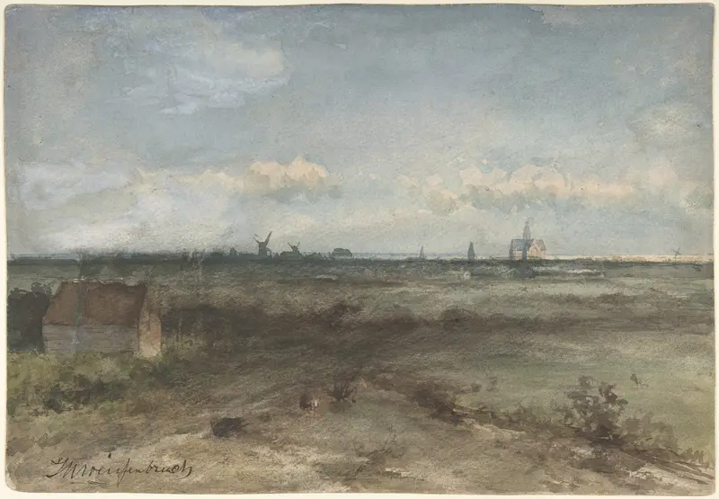 View of Haarlem from the Dunes Wall Art by Jan Hendrik Weissenbruch - High-Resolution Digital Print