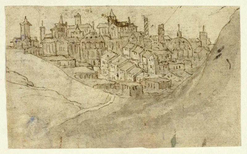 View of Hill Town Wall Art by Unknown artist - High-Resolution Digital Print