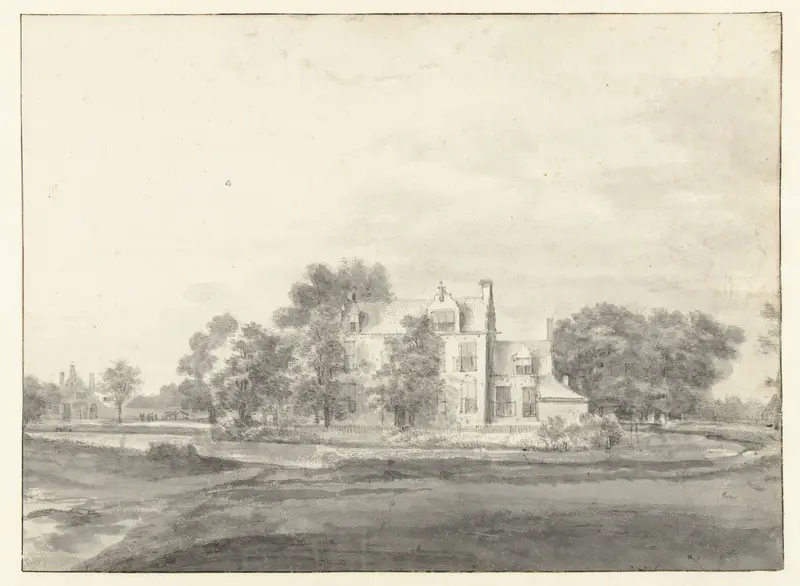 View of Huis Broekhuizen, Seen from the North-west Wall Art by Roelant Roghman - High-Resolution Digital Print
