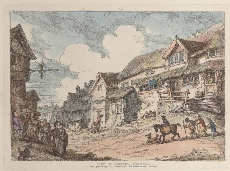 View of Liskard, Cornwall Wall Art by Thomas Rowlandson - High-Resolution Digital Print