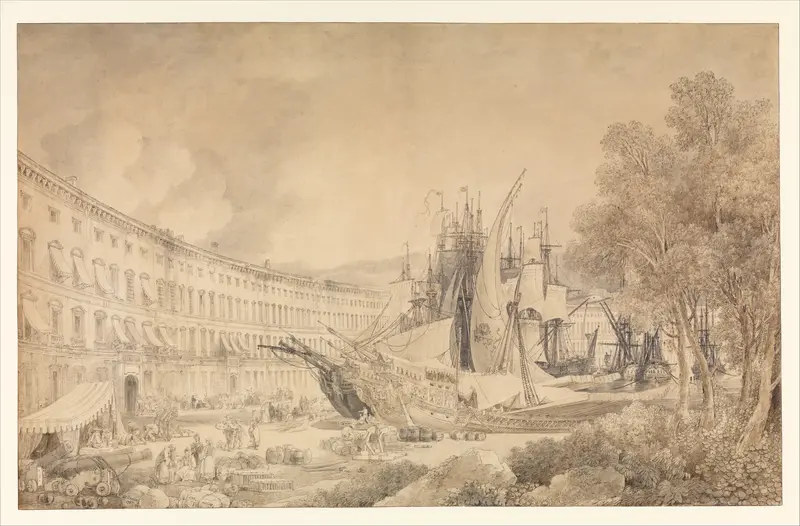 View of Messina Harbor Wall Art by Louis François Cassas - High-Resolution Digital Print