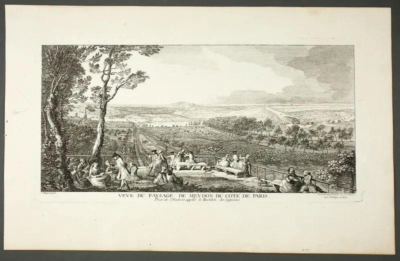 View of Meudon Landscape seen from Paris (Vue du Paysage de Meudon du coté de Paris), from the series Le Château de Meudon Wall Art by Jacques Rigaud - High-Resolution Digital Print