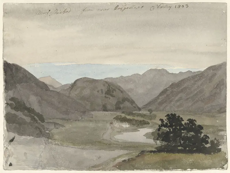 View of Moel Siabod from Beddgelert, North Wales Wall Art by Unknown - High-Resolution Digital Print