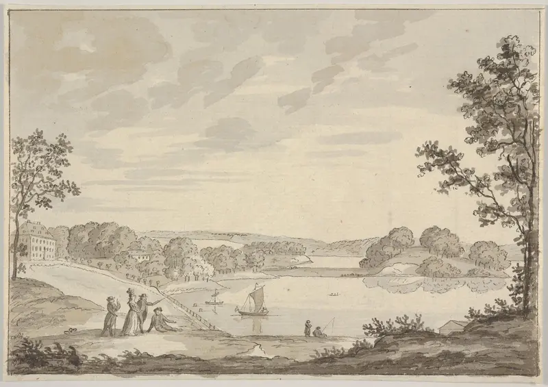 View of Naesse castle with Lake Furesø from the West Wall Art by Erik Pauelsen - High-Resolution Digital Print