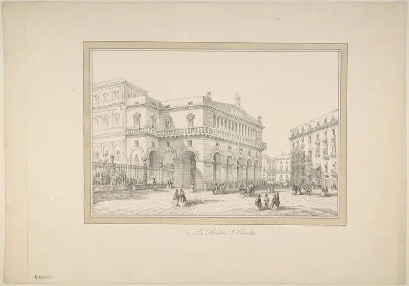 View of Naples: Teatro San Carlos Wall Art by Anonymous, French, 19th century - High-Resolution Digital Print
