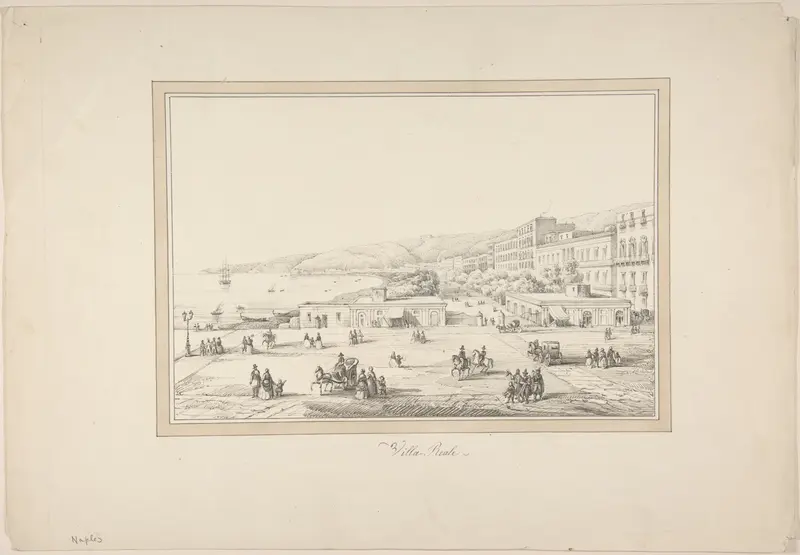View of Naples: Villa Reale Wall Art by Anonymous, French, 19th century - High-Resolution Digital Print