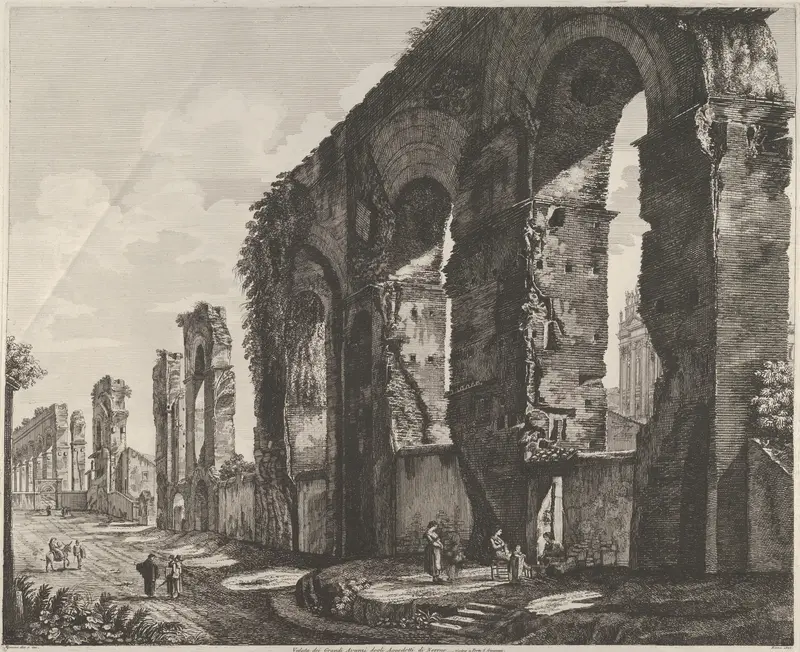 View of Nero's aqueduct, Rome Wall Art by Luigi Rossini - High-Resolution Digital Print