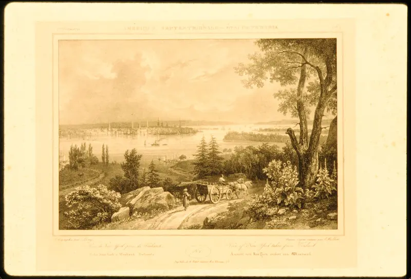 View of New York taken from Weehawken (Amérique Septentrionale - État de New-York) Wall Art by Isidore-Laurent Deroy - High-Resolution Digital Print
