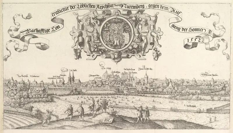 View of Nuremberg, to the east, center plate Wall Art by Hanns Lautensack - High-Resolution Digital Print