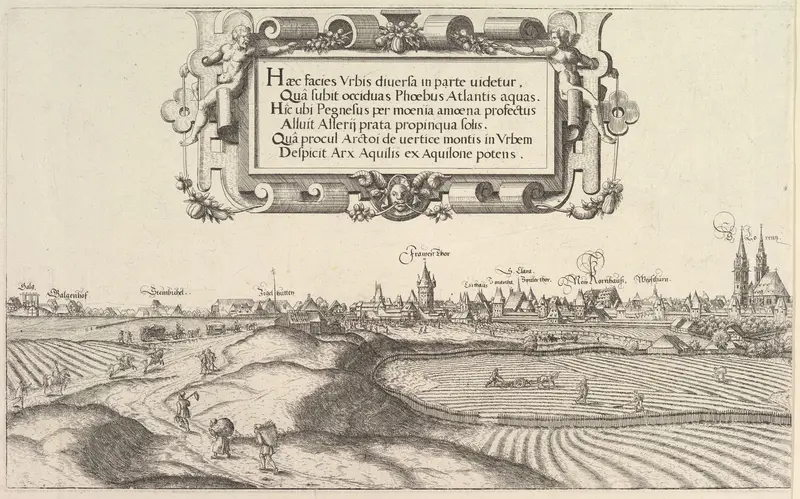 View of Nuremberg, to the east, left plate Wall Art by Hanns Lautensack - High-Resolution Digital Print