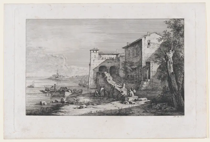 View of Old Customs House in Rome Wall Art by Jean Jacques de Boissieu - High-Resolution Digital Print