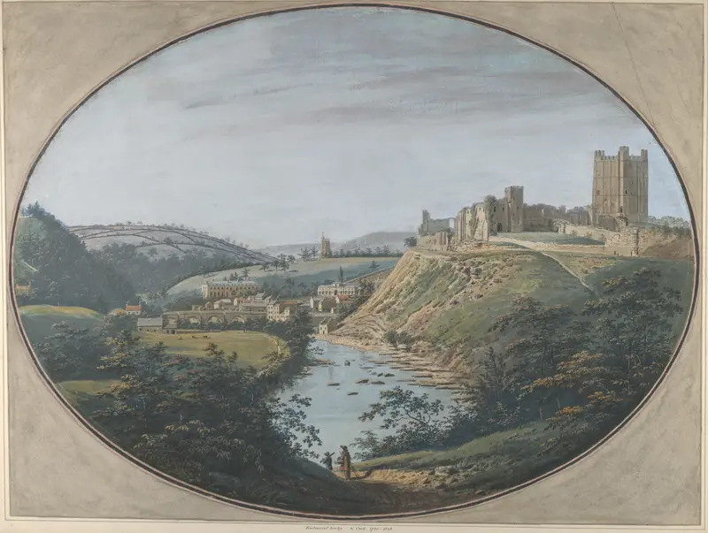 View of Richmond, Yorkshire Wall Art by George Cuit the Elder - High-Resolution Digital Print