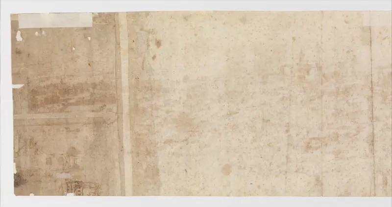 View of Rome from the Janiculum in the South-West; verso: Sketch of buildings and plants Wall Art by Anthonis van den Wijngaerde - High-Resolution Digital Print