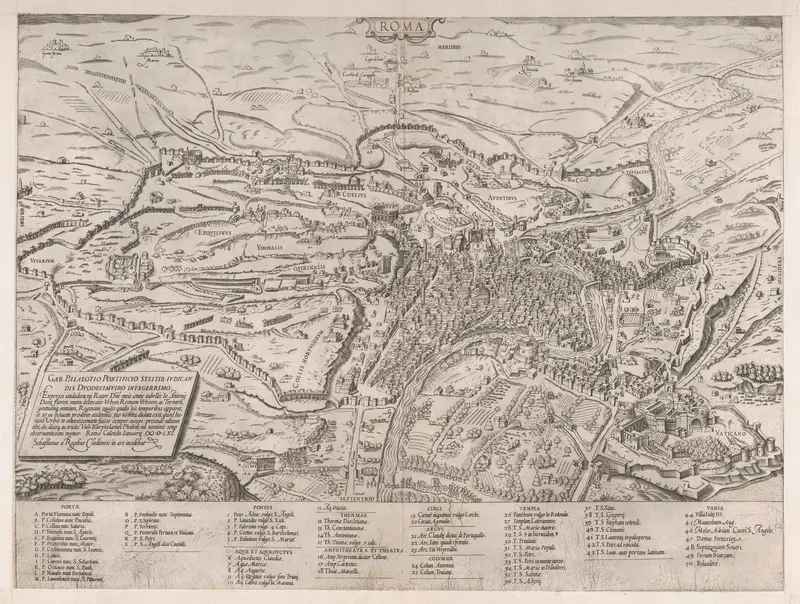View of Rome from the North, from "Speculum Romanae Magnificentiae" Wall Art by Sebastiano di Re - High-Resolution Digital Print