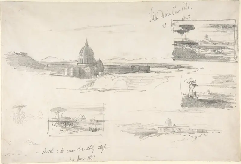 View of St. Peter's, Rome Wall Art by Edward Lear - High-Resolution Digital Print