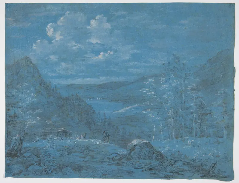 View of the Ankl-Alpe and the Schliersee Wall Art by Johann Georg von Dillis - High-Resolution Digital Print