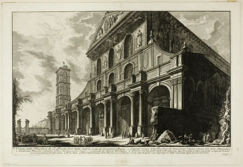 View of the Basilica of S. Paolo fuori delle Mura [St. Paul outside the Walls], built by Constantine the Great, from Views of Rome