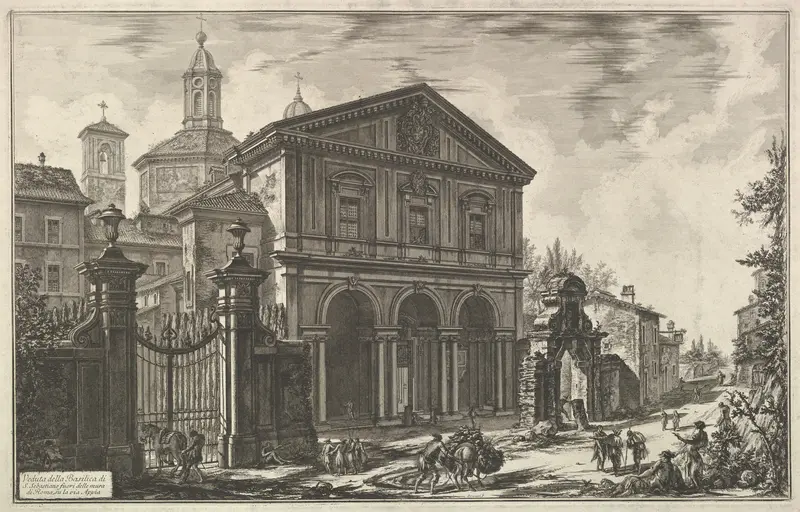 View of the Basilica of San Sebastiano fuori delle mura [St. Sebastian ouside the Walls] on the Appian Way, from Vedute di Roma (Roman Views)