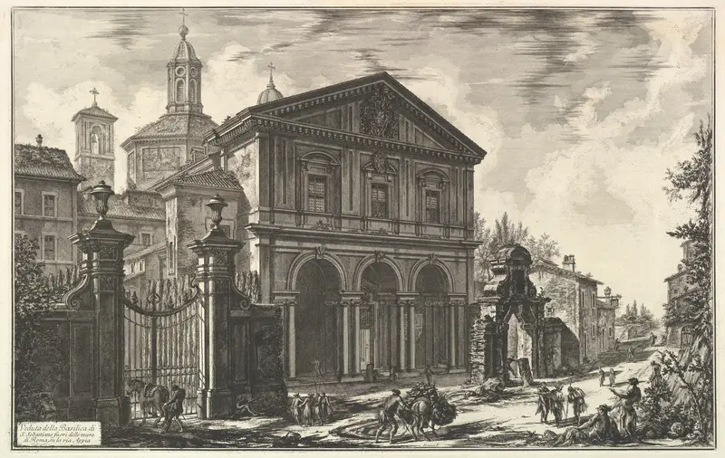 View of the Basilica of San Sebastiano fuori delle mura [St. Sebastian outside the Walls] on the Appian Way, from Vedute di Roma (Roman Views)