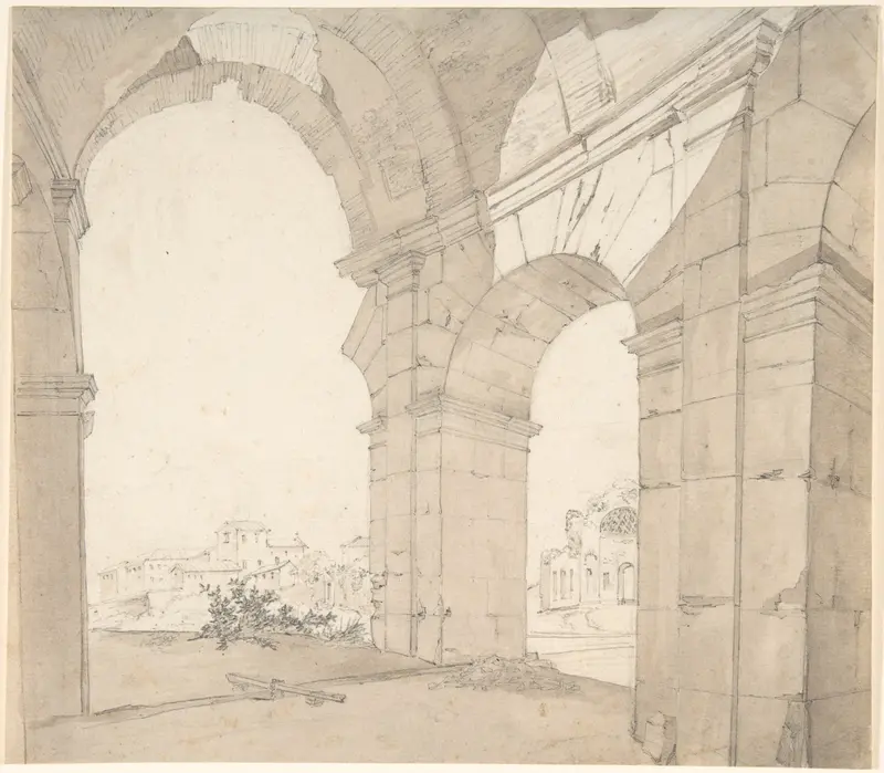 View of the Baths of Caracalla (?) in Rome Wall Art by Daniël Dupré - High-Resolution Digital Print
