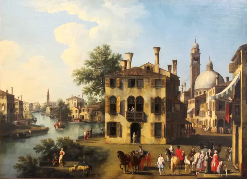 View of the Brenta, near Dolo Wall Art by Giambattista Cimaroli - High-Resolution Digital Print