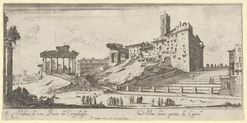 View of the Capitoline Hill in Rome from the East Wall Art by Israel Silvestre - High-Resolution Digital Print