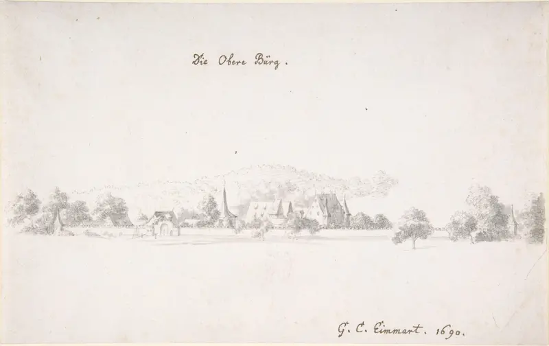 View of the castle at Oberbürg Wall Art by Georg Christoph Eimmart the Younger - High-Resolution Digital Print
