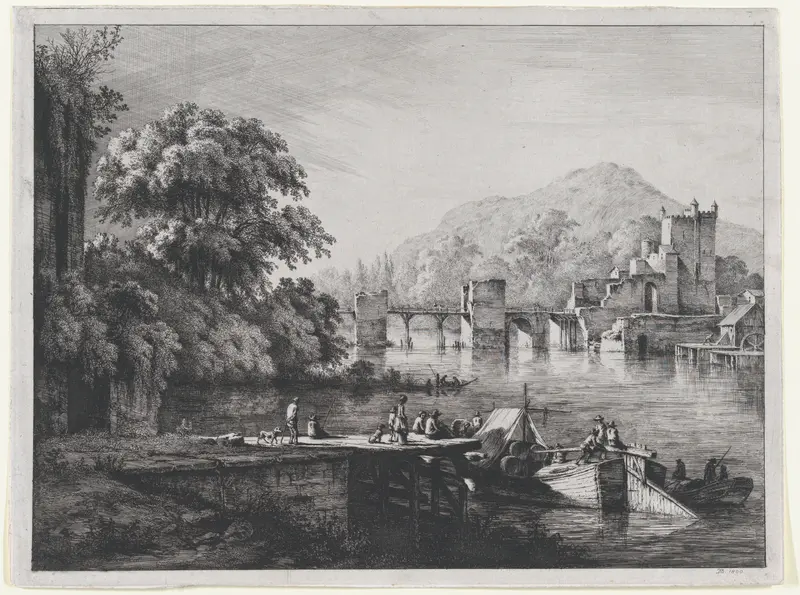 View of the Château de Sainte-Colombe in Dauphiné Wall Art by Jean Jacques de Boissieu - High-Resolution Digital Print