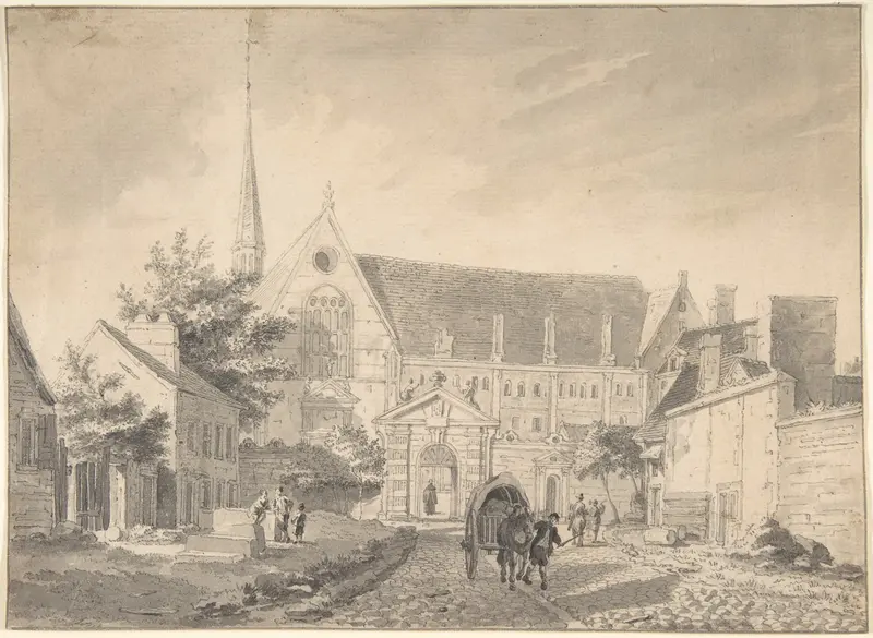 View of the Church of Passy, near Paris Wall Art by Reinier Vinkeles - High-Resolution Digital Print