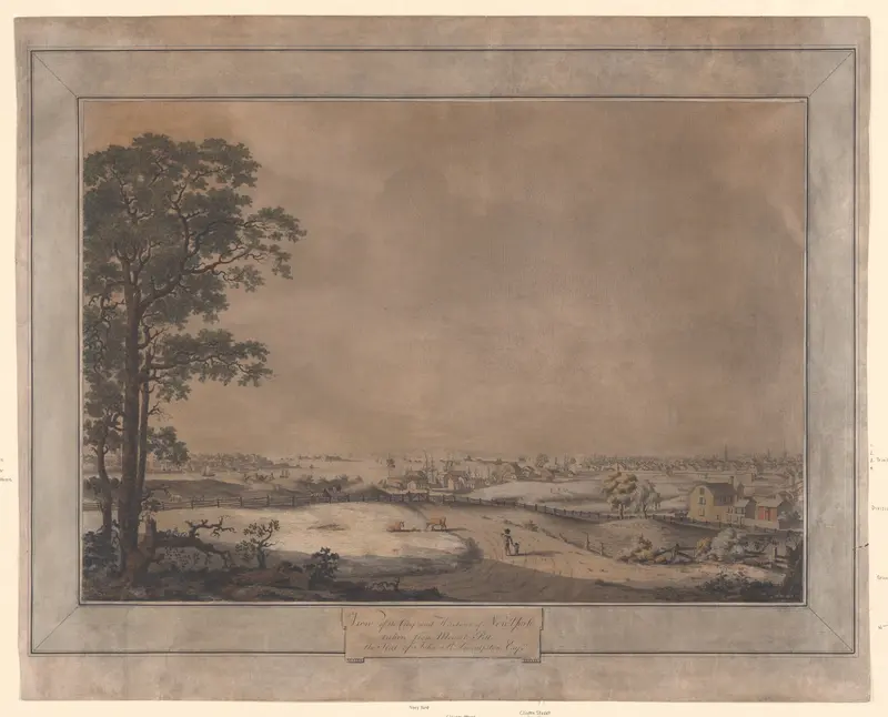 View of the City and Harbour of New York taken from Mount Pitt, the Seat of John R. Livingston, Esq. Wall Art by Charles Balthazar Julien Févret de Saint-Mémin - High-Resolution Digital Print