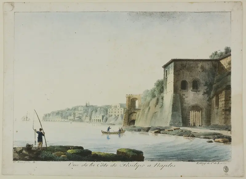 View of the Coastline of Posilipo at Naples, from Views of Italy Wall Art by Constant Bourgeois - High-Resolution Digital Print
