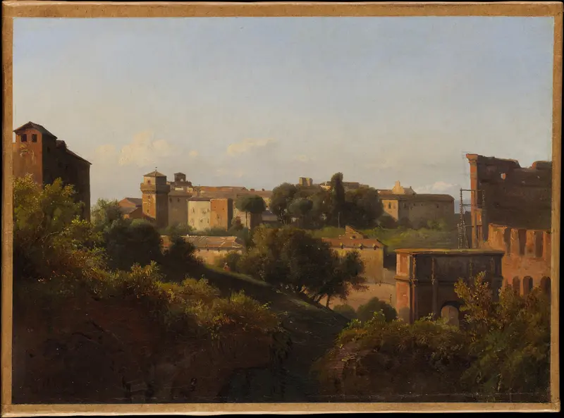 View of the Colosseum and the Arch of Constantine from the Palatine Wall Art by Charles Rémond - High-Resolution Digital Print